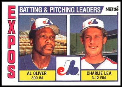 516 Expos Batting & Pitching Leaders Al Oliver Charlie Lea